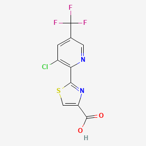 molecular formula C10H4ClF3N2O2S B1436342 2-(3-氯-5-(三氟甲基)吡啶-2-基)噻唑-4-羧酸 CAS No. 1823182-71-3