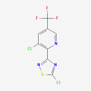 B1436352 5-Chloro-3-(3-chloro-5-(trifluoromethyl)pyridin-2-yl)-1,2,4-thiadiazole CAS No. 1823184-36-6