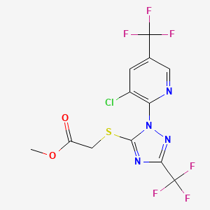 molecular formula C12H7ClF6N4O2S B1436354 2-((1-(3-氯-5-(三氟甲基)吡啶-2-基)-3-(三氟甲基)-1H-1,2,4-三唑-5-基)硫代)乙酸甲酯 CAS No. 1823188-25-5