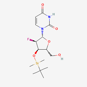 molecular formula C15H25FN2O5Si B1436364 1-((2R,3R,4R,5R)-4-((叔丁基二甲基甲硅烷基)氧基)-3-氟-5-(羟甲基)四氢呋喃-2-基)嘧啶-2,4(1H,3H)-二酮 CAS No. 1445379-59-8