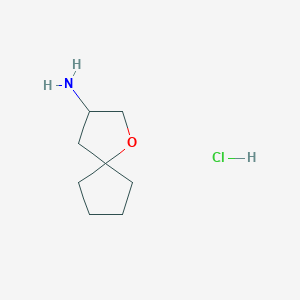 molecular formula C8H16ClNO B1436365 1-氧杂螺[4.4]壬烷-3-胺盐酸盐 CAS No. 2059931-73-4