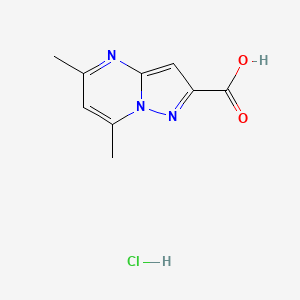 molecular formula C9H10ClN3O2 B1436377 5,7-二甲基吡唑并[1,5-a]嘧啶-2-羧酸盐酸盐 CAS No. 2189434-98-6