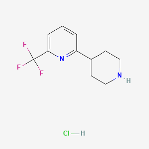 molecular formula C11H14ClF3N2 B1436380 2-(哌啶-4-基)-6-(三氟甲基)吡啶盐酸盐 CAS No. 2169998-41-6