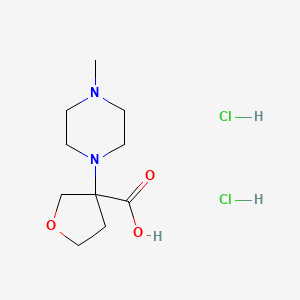 molecular formula C10H20Cl2N2O3 B1436387 3-(4-甲基哌嗪-1-基)氧杂环-3-羧酸二盐酸盐 CAS No. 2060041-56-5