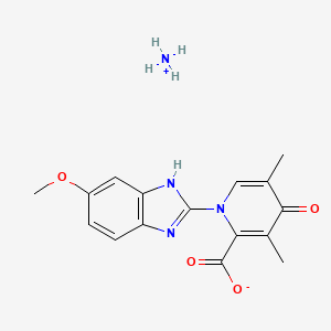 molecular formula C16H18N4O4 B1436394 氮杂环;1-(6-甲氧基-1H-苯并咪唑-2-基)-3,5-二甲基-4-氧代吡啶-2-羧酸酯 CAS No. 2227107-89-1