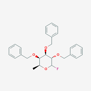molecular formula C27H29FO4 B143640 2,3,4-Tri-O-benzyl-L-fucopyranosyl fluoride CAS No. 127061-08-9