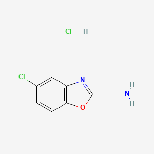 molecular formula C10H12Cl2N2O B1436407 2-(5-氯-1,3-苯并恶唑-2-基)丙烷-2-胺盐酸盐 CAS No. 2060006-66-6