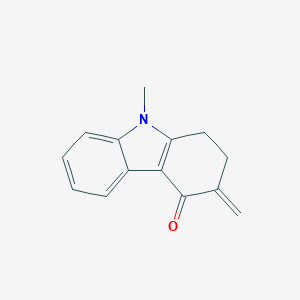 molecular formula C14H13NO B143641 1,2,3,9-Tetrahydro-9-methyl-3-methylene-4H-carbazol-4-one CAS No. 99614-64-9