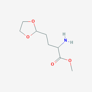molecular formula C8H15NO4 B1436418 Methyl 2-amino-4-(1,3-dioxolan-2-yl)butanoate CAS No. 2059931-97-2