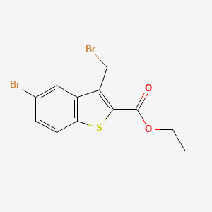 molecular formula C12H10Br2O2S B1436446 5-溴-3-(溴甲基)-1-苯并噻吩-2-甲酸乙酯 CAS No. 31310-31-3