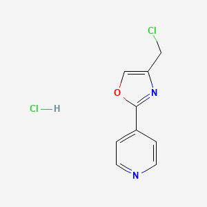 molecular formula C9H8Cl2N2O B1436450 4-[4-(氯甲基)-1,3-噁唑-2-基]吡啶盐酸盐 CAS No. 2059976-14-4