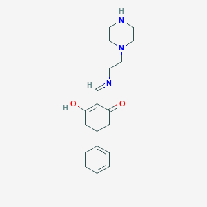 B1436454 5-(4-Methylphenyl)-2-[(2-piperazin-1-ylethylamino)methylidene]cyclohexane-1,3-dione CAS No. 299934-78-4