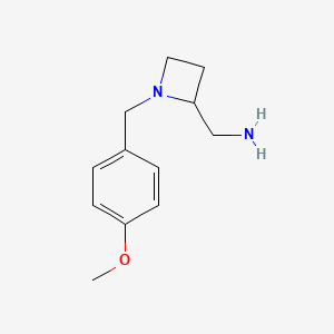 B1436462 {1-[(4-Methoxyphenyl)methyl]azetidin-2-yl}methanamine CAS No. 1996427-40-7