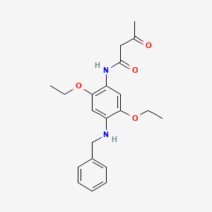 molecular formula C21H26N2O4 B14364629 N-[4-(Benzylamino)-2,5-diethoxyphenyl]-3-oxobutanamide CAS No. 90162-16-6