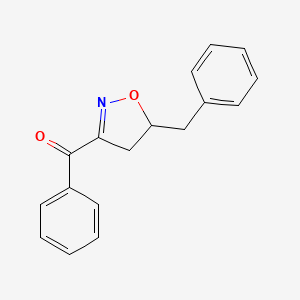 molecular formula C17H15NO2 B14364720 Methanone, [4,5-dihydro-5-(phenylmethyl)-3-isoxazolyl]phenyl- CAS No. 93979-28-3