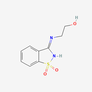 molecular formula C9H10N2O3S B1436482 2-[(1,1-二氧化-1,2-苯并噻唑-3-基)氨基]乙醇 CAS No. 7677-49-8