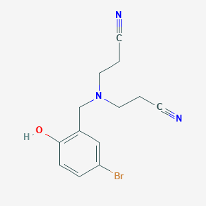 molecular formula C13H14BrN3O B14364824 3-[(5-Bromo-2-hydroxyphenyl)methyl-(2-cyanoethyl)amino]propanenitrile CAS No. 92026-12-5