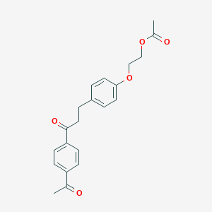 molecular formula C21H22O5 B14364890 2-{4-[3-(4-Acetylphenyl)-3-oxopropyl]phenoxy}ethyl acetate CAS No. 90094-72-7