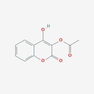 molecular formula C11H8O5 B14365022 4-Hydroxy-2-oxo-2H-1-benzopyran-3-yl acetate CAS No. 90061-41-9