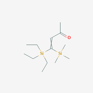 molecular formula C13H28OSi2 B14365028 4-(Triethylsilyl)-4-(trimethylsilyl)but-3-en-2-one CAS No. 90313-68-1