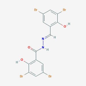 molecular formula C14H8Br4N2O3 B1436503 3,5-Dibromo-N'-(3,5-dibromo-2-hydroxybenzylidene)-2-hydroxybenzohydrazide CAS No. 2280856-20-2