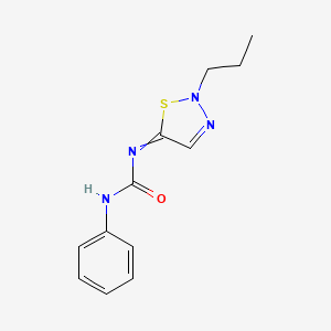 molecular formula C12H14N4OS B14365066 N-Phenyl-N'-(2-propyl-1,2,3-thiadiazol-5(2H)-ylidene)urea CAS No. 94563-50-5