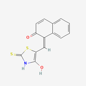 molecular formula C14H9NO2S2 B1436511 (5E)-5-[(2-羟基-1-萘基)亚甲基]-2-巯基-1,3-噻唑-4(5H)-酮 CAS No. 268736-98-7