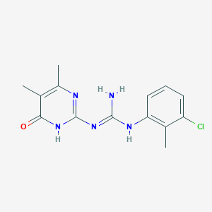 B1436512 N-(3-chloro-2-methylphenyl)-N'-(4,5-dimethyl-6-oxo-1,6-dihydropyrimidin-2-yl)guanidine CAS No. 488796-42-5