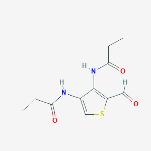 molecular formula C11H14N2O3S B14365130 N,N'-(2-Formylthiene-3,4-diyl)dipropanamide CAS No. 90070-02-3