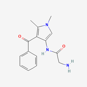 molecular formula C15H17N3O2 B14365202 N-(4-Benzoyl-1,5-dimethyl-1H-pyrrol-3-yl)glycinamide CAS No. 90094-85-2