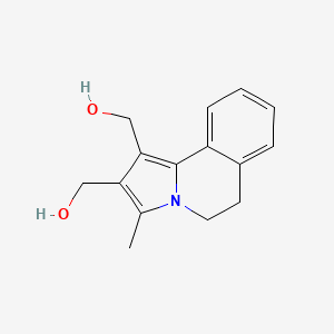 molecular formula C15H17NO2 B14365214 (3-Methyl-5,6-dihydropyrrolo[2,1-a]isoquinoline-1,2-diyl)dimethanol CAS No. 91523-57-8