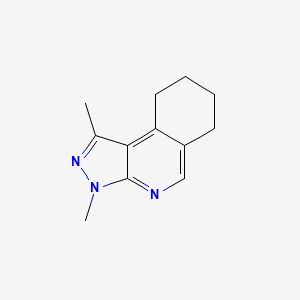 molecular formula C12H15N3 B14365246 3H-Pyrazolo(3,4-c)isoquinoline, 6,7,8,9-tetrahydro-1,3-dimethyl- CAS No. 91623-80-2