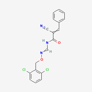 molecular formula C18H13Cl2N3O2 B1436525 2-氰基-N-({[(2,6-二氯苄基)氧基]亚氨基}甲基)-3-苯基丙烯酰胺 CAS No. 338976-68-4