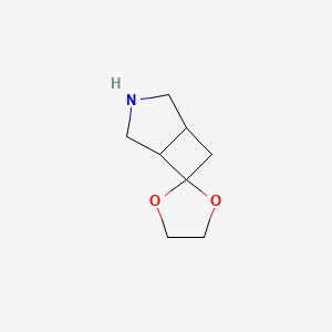 molecular formula C8H13NO2 B14365250 Spiro[3-azabicyclo[3.2.0]heptane-6,2'-[1,3]dioxolane] CAS No. 90207-38-8