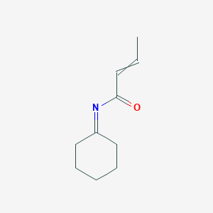 molecular formula C10H15NO B14365261 N-Cyclohexylidenebut-2-enamide CAS No. 91573-51-2