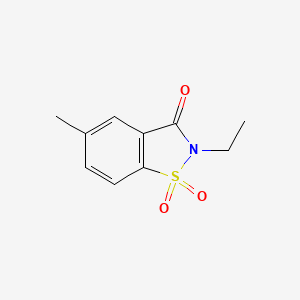 molecular formula C10H11NO3S B14365295 2-Ethyl-5-methyl-1H-1lambda~6~,2-benzothiazole-1,1,3(2H)-trione CAS No. 92681-07-7