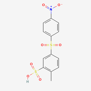 2-Methyl-5-(4-nitrobenzene-1-sulfonyl)benzene-1-sulfonic acid