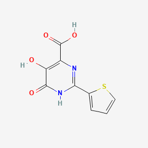 molecular formula C9H6N2O4S B1436547 5,6-Dihydroxy-2-thiophen-2-yl-pyrimidine-4-carboxylic acid CAS No. 391680-79-8