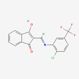 molecular formula C17H9ClF3NO2 B1436548 2-{[2-氯-5-(三氟甲基)苯胺]亚甲基}-1H-茚满-1,3(2H)-二酮 CAS No. 1020252-62-3