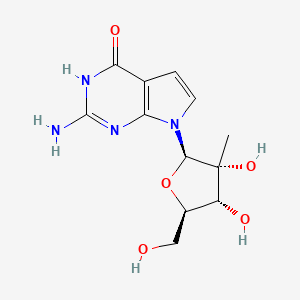 molecular formula C12H16N4O5 B1436551 2-氨基-7-((2R,3R,4R,5R)-3,4-二羟基-5-(羟甲基)-3-甲基四氢呋喃-2-基)-3H-吡咯并[2,3-d]嘧啶-4(7H)-酮 CAS No. 443642-38-4