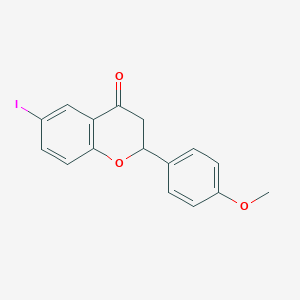 4H-1-Benzopyran-4-one, 2,3-dihydro-6-iodo-2-(4-methoxyphenyl)-