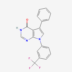 molecular formula C19H12F3N3O B1436553 5-苯基-7-[3-(三氟甲基)苯基]-7H-吡咯并[2,3-d]嘧啶-4-醇 CAS No. 865546-64-1