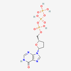 molecular formula C10H15N4O12P3 B1436561 2',3'-二脱氧核糖肌苷 5'-三磷酸 CAS No. 122406-02-4