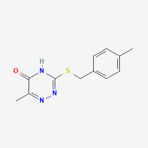 molecular formula C12H13N3OS B1436571 6-甲基-3-[(4-甲基苄基)硫]-1,2,4-三嗪-5(2H)-酮 CAS No. 872629-58-8