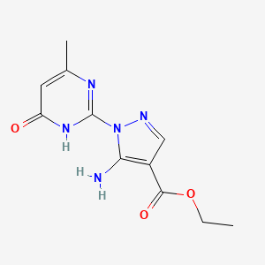 B1436578 ethyl 5-amino-1-(4-methyl-6-oxo-1,6-dihydropyrimidin-2-yl)-1{H}-pyrazole-4-carboxylate CAS No. 91426-55-0