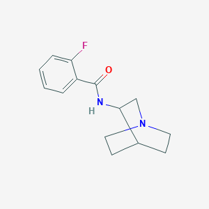 molecular formula C14H17FN2O B14365827 Benzamide, N-1-azabicyclo[2.2.2]oct-3-yl-2-fluoro- CAS No. 90183-18-9