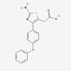 molecular formula C17H14N2O3S B14365867 2-(2-Amino-4-(4-phenoxyphenyl)thiazol-5-yl)acetic acid 