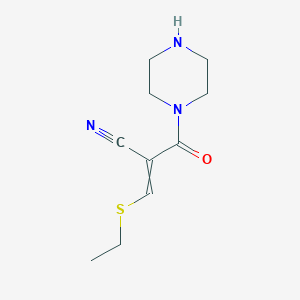 3-(Ethylsulfanyl)-2-(piperazine-1-carbonyl)prop-2-enenitrile