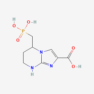 molecular formula C8H12N3O5P B1436600 5-(Phosphonomethyl)-1,5,6,7-tetrahydroimidazo[1,2-a]pyrimidine-2-carboxylic acid CAS No. 156610-89-8