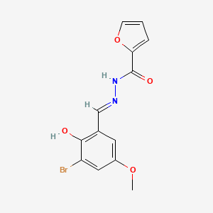 molecular formula C13H11BrN2O4 B1436603 N'-[(1E)-(3-溴-2-羟基-5-甲氧基苯基)亚甲基]呋喃-2-甲酰肼 CAS No. 477848-04-7